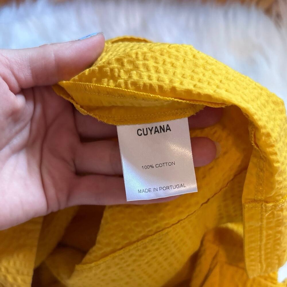Cuyana Yellow One-Shoulder Textured Tank Top - Picture 8 of 9